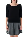 Extreme Cashmere Half-sleeves Detailed Cashmere Sweater In Black