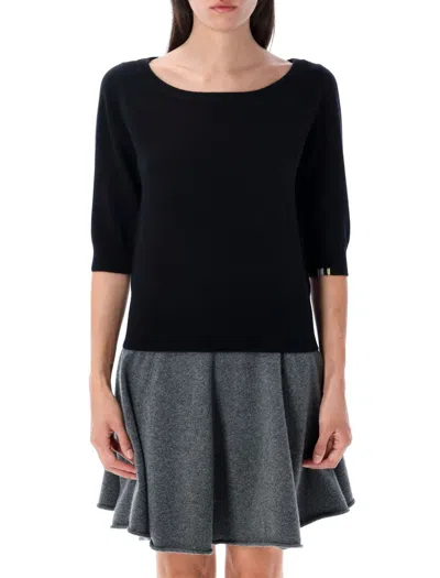 Extreme Cashmere Half-sleeves Detailed Cashmere Sweater In Black