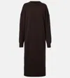 Extreme Cashmere N°106 Weird Short Cashmere-blend Midi Dress In Brown