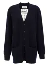 Extreme Cashmere V-neckline Cardigan With Front Pockets And Ribbed Cuffs In Blue