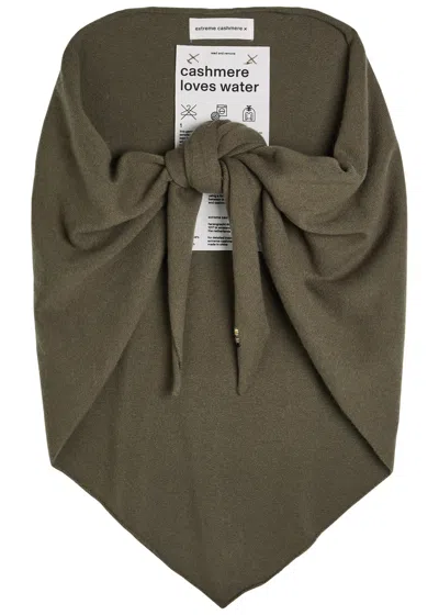 Extreme Cashmere N°150 Witch Cashmere-blend Triangle Scarf In Green