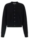 Extreme Cashmere Button-cuffed Cardigan In Black