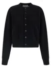 Extreme Cashmere Button-cuffed Cardigan In Black
