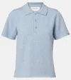 Extreme Cashmere N°198 Salamander Cashmere-blend Polo Shirt In Blue