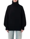 Extreme Cashmere N°20 Oversize Xtra Cashmere Turtleneck Sweater In Black