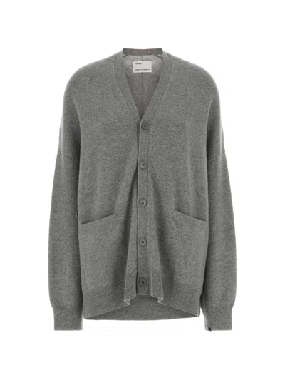 Extreme Cashmere No. 24 Oversize Stretch Cashmere-blend Cardigan In Gray