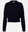 Extreme Cashmere N°257 Blouson Cashmere-blend Cardigan In Blue