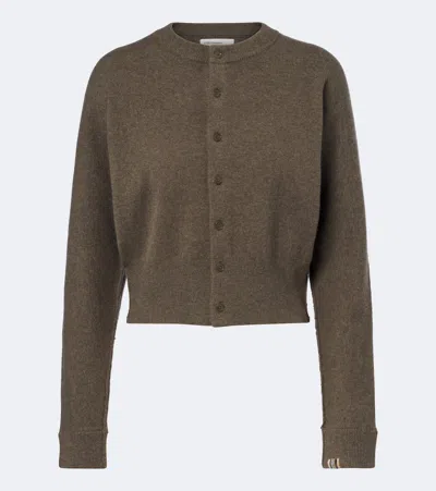 Extreme Cashmere N°257 Blouson Cashmere-blend Cardigan In Brown