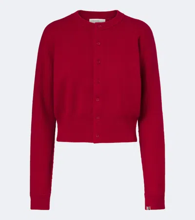 Extreme Cashmere N°257 Blouson Cashmere-blend Cardigan In Red