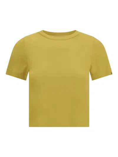 Extreme Cashmere Tina Short-sleeve Knitted Top In Yellow