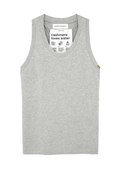 Extreme Cashmere N°270 Cotton And Cashmere-blend Tank Top In Gray