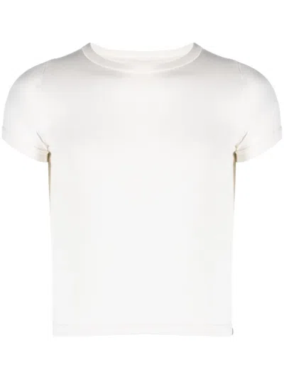 Extreme Cashmere Rainbow-stitch Fine-ribbed T-shirt In White