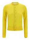 Extreme Cashmere Button-front Cuffed-sleeve Cardigan In Yellow