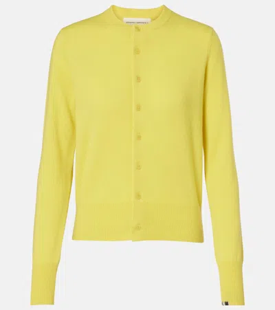 Extreme Cashmere N°300 Little 2 Cashmere Cardigan In Yellow