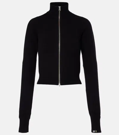 Extreme Cashmere N°302 Lemon Cashmere-blend Zip-up Jacket In Black