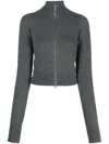 Extreme Cashmere Zip-up Knitted Cardigan In Grey