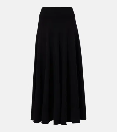 Extreme Cashmere Ease Knitted Midi Skirt In Black