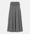 Extreme Cashmere Ribbed-knit Midi Skirt In Grey