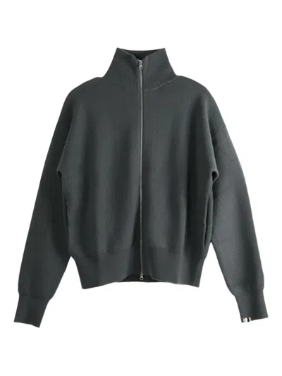 Extreme Cashmere N°319 High-neck Zip-up Cardigan In Gray