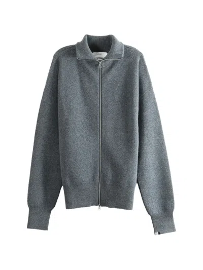 Extreme Cashmere N°319 Xtra Out Zip-up Long-sleeve Cardigan In Gray