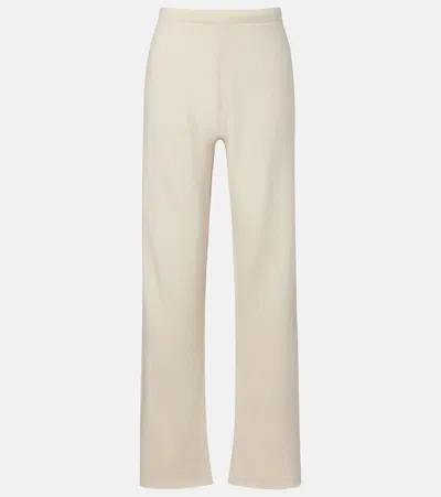 Extreme Cashmere N°320 Rush Cashmere-blend Straight Pants In Neutral