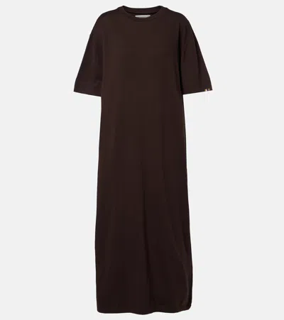 Extreme Cashmere N°321 Kris Cotton And Cashmere Maxi Dress In Brown