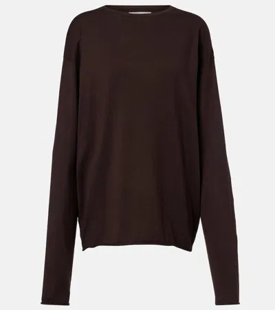 Extreme Cashmere N°347 Aries Cotton And Cashmere Sweater In Brown
