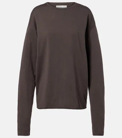 Extreme Cashmere N°347 Aries Cotton And Cashmere Sweater In Brown