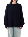 Extreme Cashmere Tes Long-sleeved Minimalist Pullover Sweater In Black