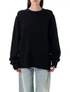 Extreme Cashmere Tes Long-sleeved Minimalist Pullover Sweater In Black
