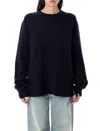 Extreme Cashmere Tes Long-sleeved Minimalist Pullover Sweater In Blue