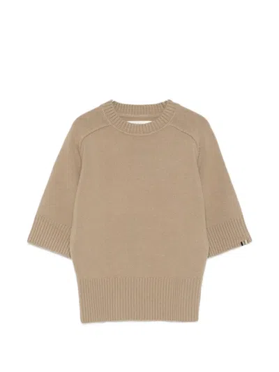 Extreme Cashmere Nº374 Lauren Half-sleeve Sweater In Neutral