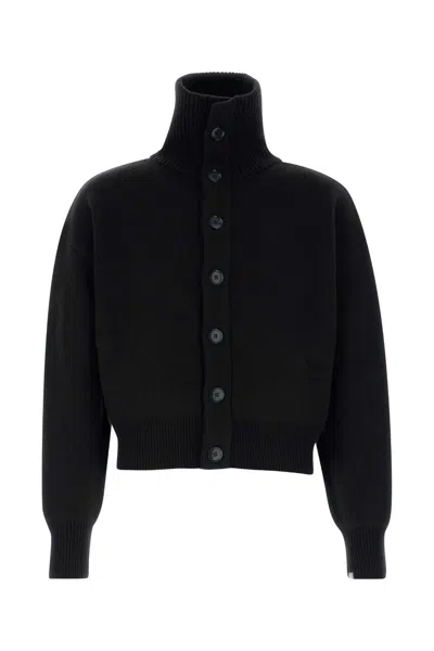 Extreme Cashmere Cashmere Cardigan N377 Cropped High Neck In Black