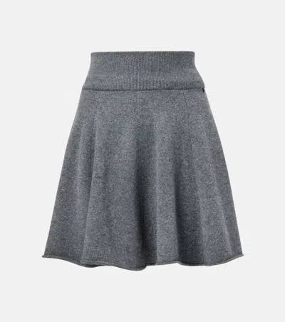 Extreme Cashmere N°379 Girl Cashmere-blend Miniskirt In Grey
