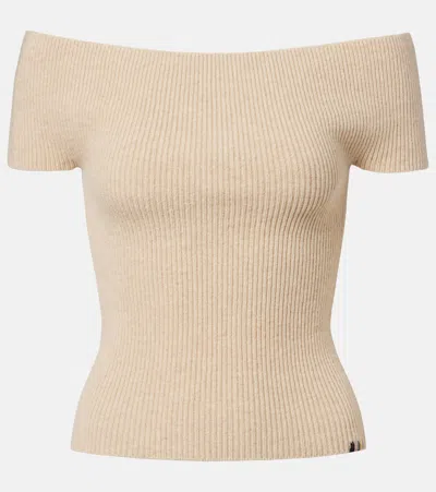 Extreme Cashmere N°381 Libra Cashmere-blend Top In Neutral