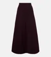 Extreme Cashmere N°388 Ease Cashmere-blend Maxi Skirt In Burgundy