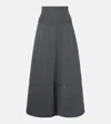 Extreme Cashmere N°388 Ease Cashmere-blend Maxi Skirt In Green