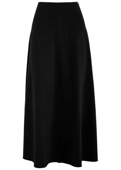 Extreme Cashmere N°388 Ease Cashmere-blend Midi Skirt In Black