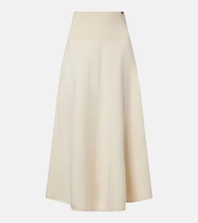 Extreme Cashmere N°388 Ease Cashmere-blend Midi Skirt In White