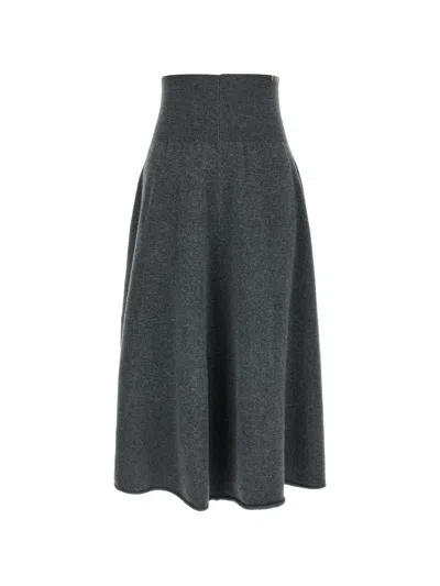 Extreme Cashmere No. 388 Ease Cashmere Maxi Skirt In Gray