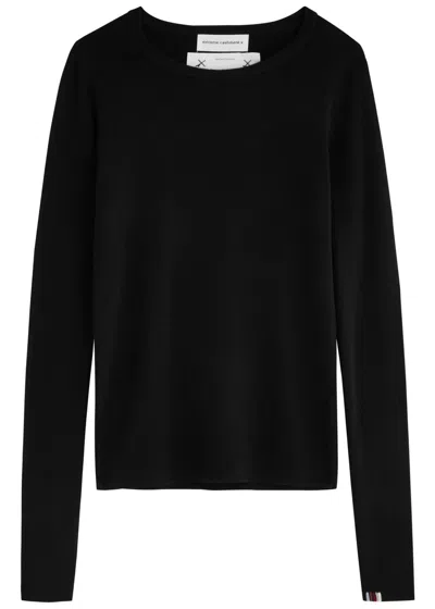 Extreme Cashmere Loose Fit Long-sleeved T-shirt In Black