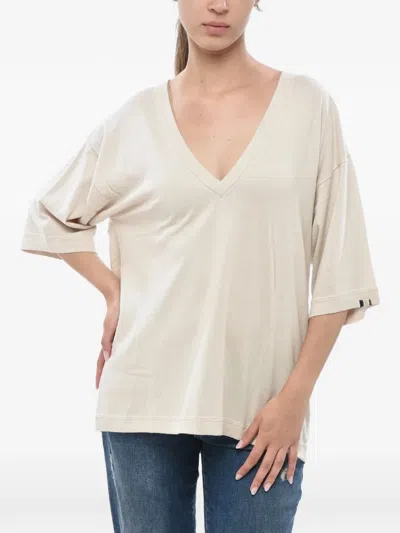 Extreme Cashmere Nº406 V-neck Oversized T-shirt In Multi