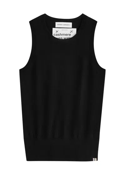 Extreme Cashmere N°412 Wiever Wool-blend Tank In Black