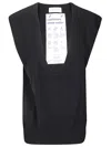 Extreme Cashmere Ribbed Deep-neckline Gilet In Black