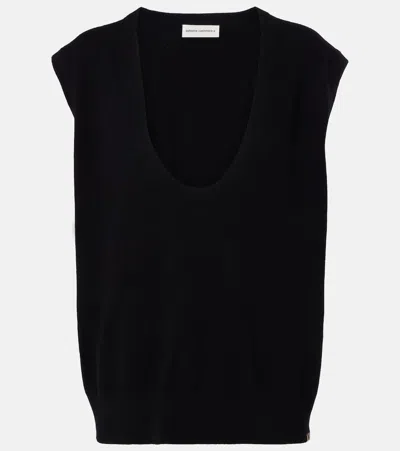 Extreme Cashmere N°423 Lord Cashmere-blend Sweater Vest In Black