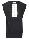 Extreme Cashmere Ribbed Deep-neckline Gilet In Black