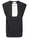 Extreme Cashmere Ribbed Deep-neckline Gilet In Black