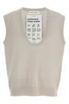 Extreme Cashmere Scoop-neck Cashmere-blend Vest In Sand