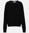 Extreme Cashmere Gray Cashmere V-neck Sweater In Black