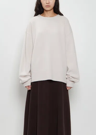 Extreme Cashmere N°431 Mike Stretch Cashmere Sweater In White
